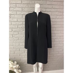 DD Collection Women Black Long Sleeve Long Jacket Size 10